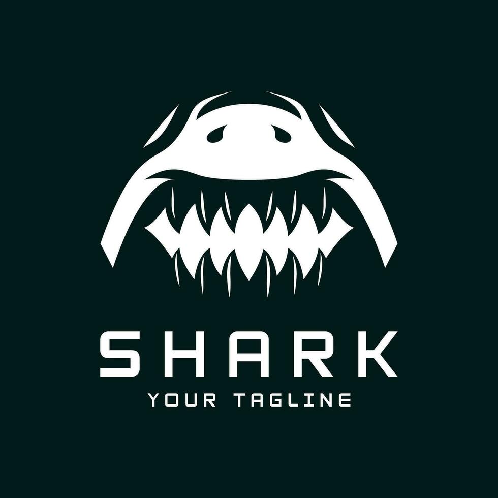 Unique and creative shark logo vector design. Wild Fish Vector Illustration