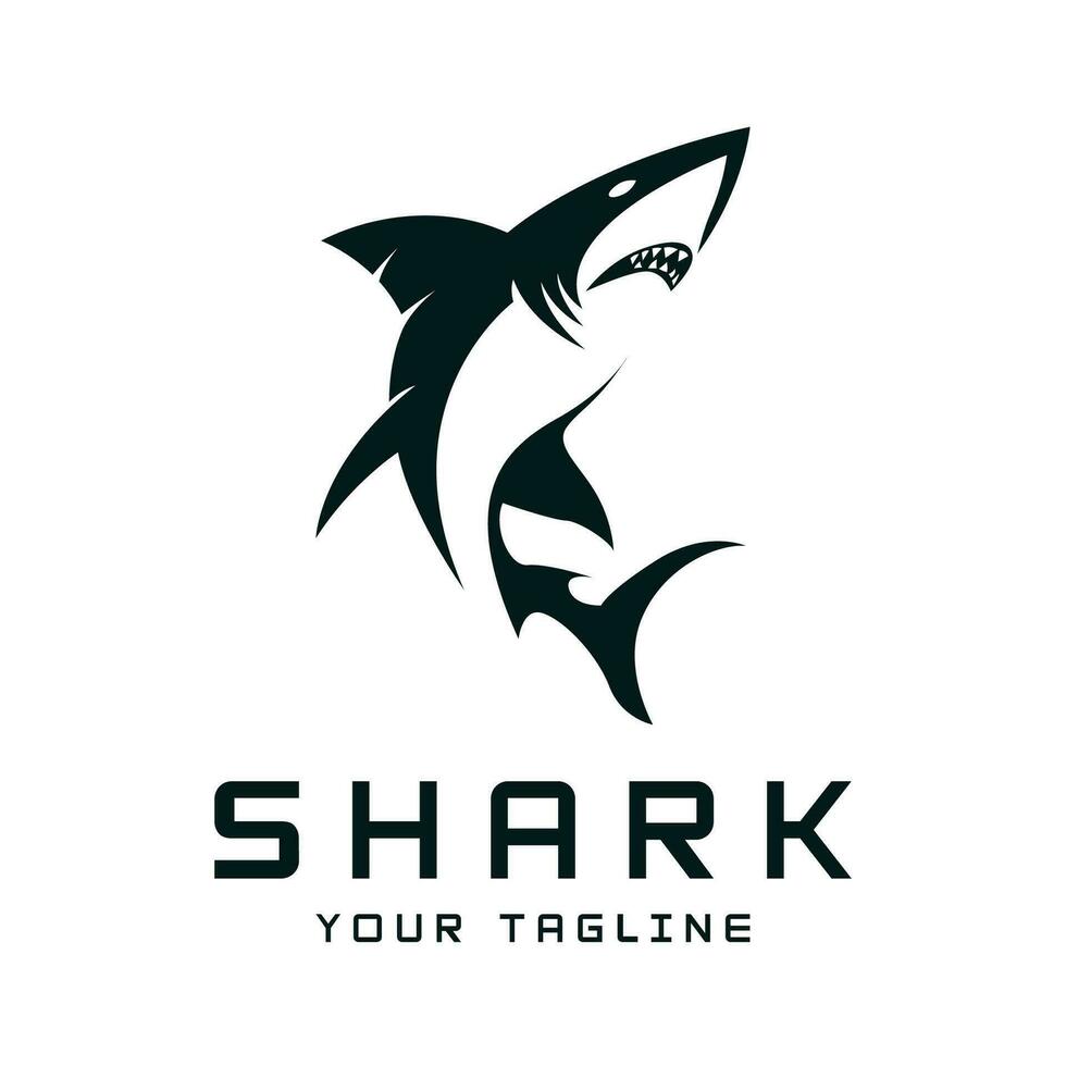 Unique and creative shark logo vector design. Wild Fish Vector Illustration