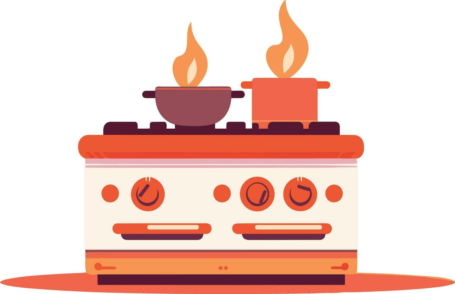 Hand Drawn Oven or pan in a restaurant in flat style vector