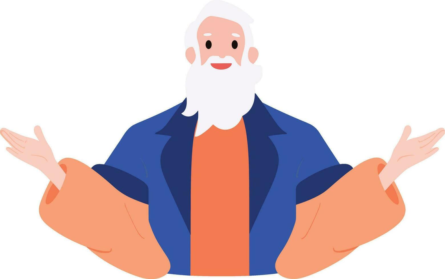 Hand Drawn man stands with his arms crossed with confidence in flat style vector