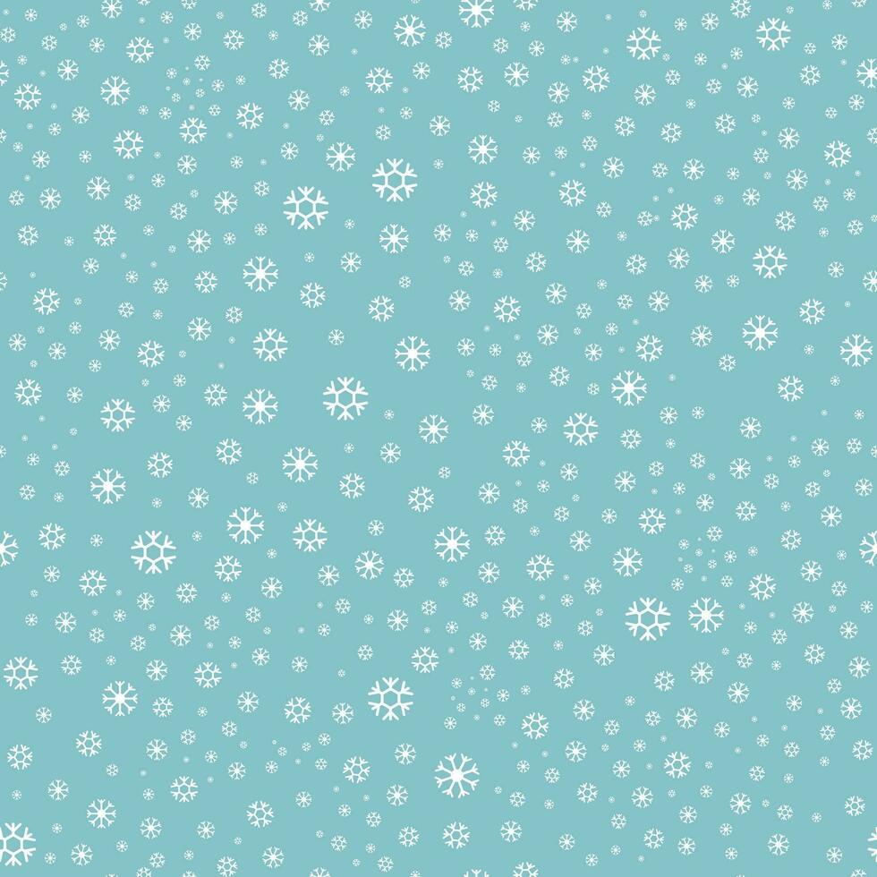 Snowflakes vector seamless pattern, Christmas snowfall, backdrop winter snowflake illustration