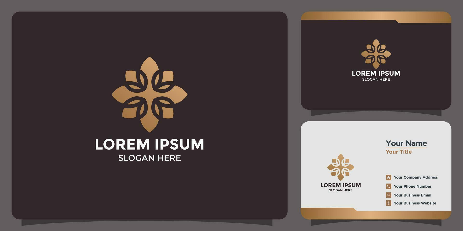 floral logo and business card vector