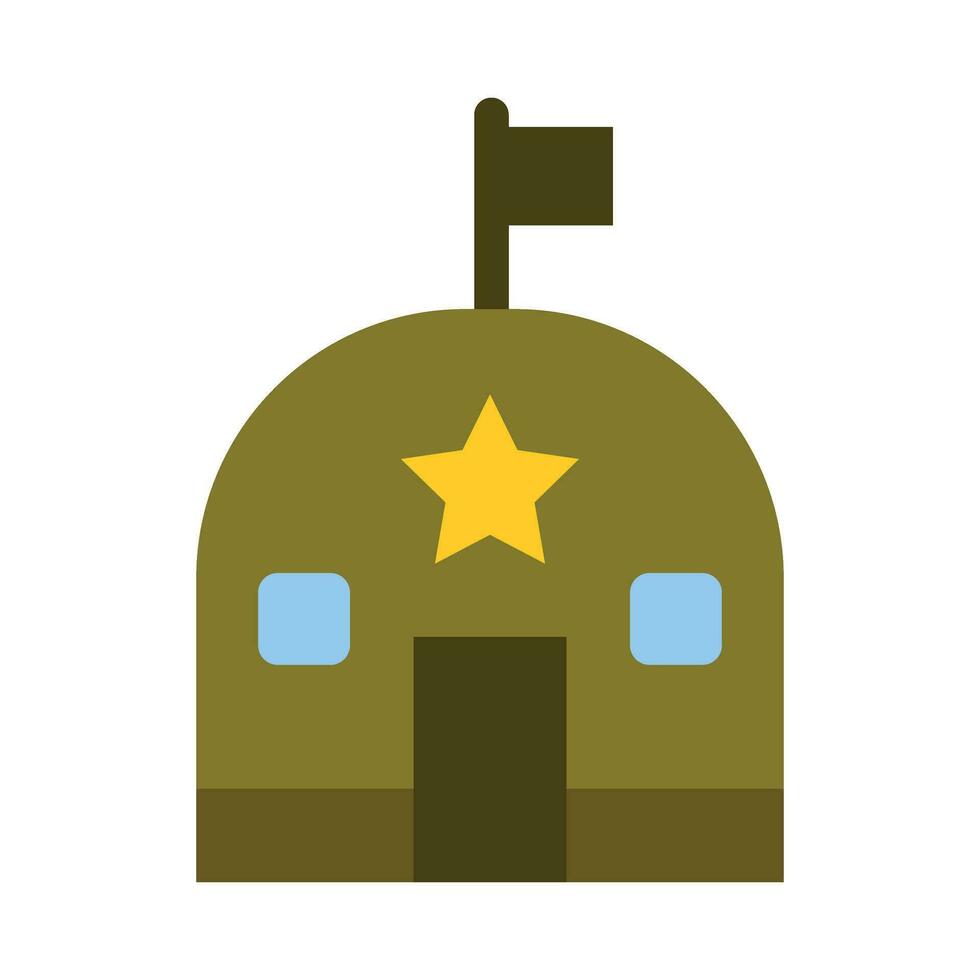 Military Base Vector Flat Icon For Personal And Commercial Use.