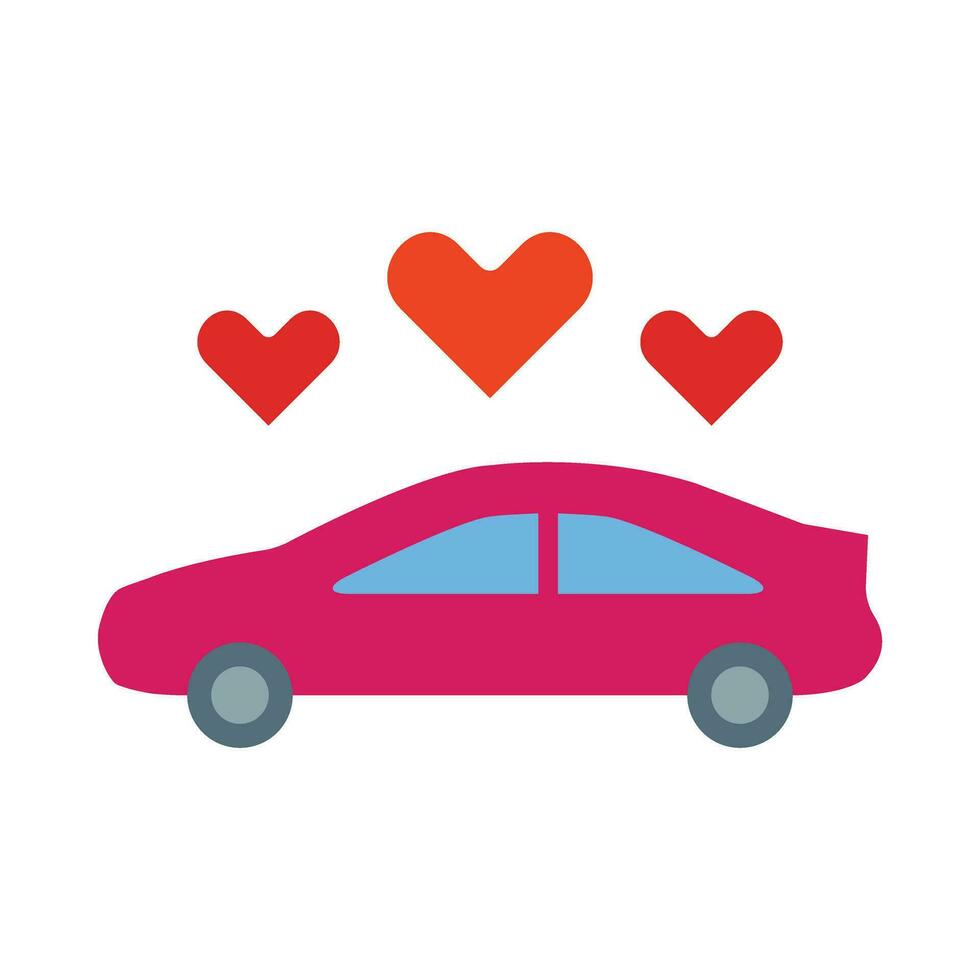 Wedding Car Vector Flat Icon For Personal And Commercial Use.