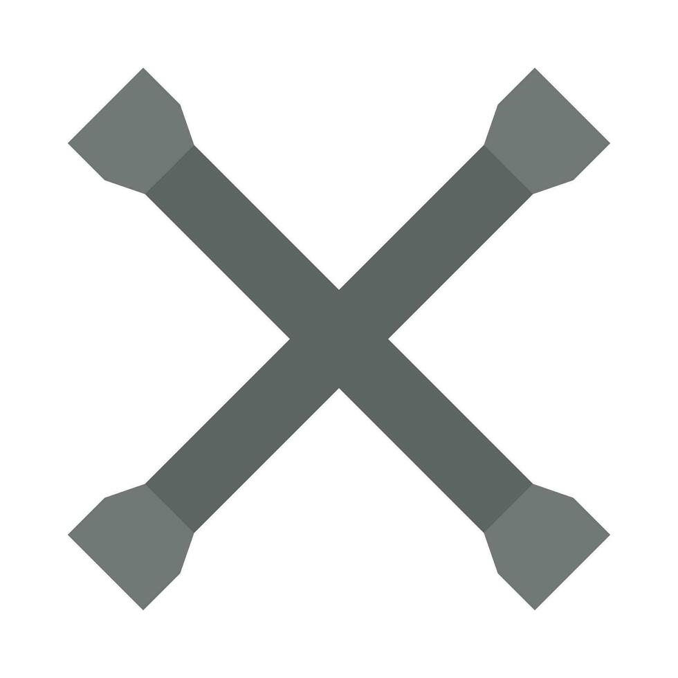 Cross Wrench Vector Flat Icon For Personal And Commercial Use.