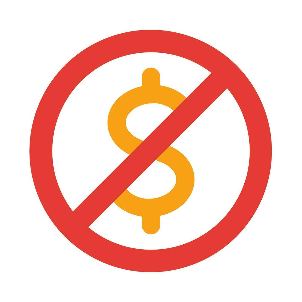 No Money Vector Flat Icon For Personal And Commercial Use.