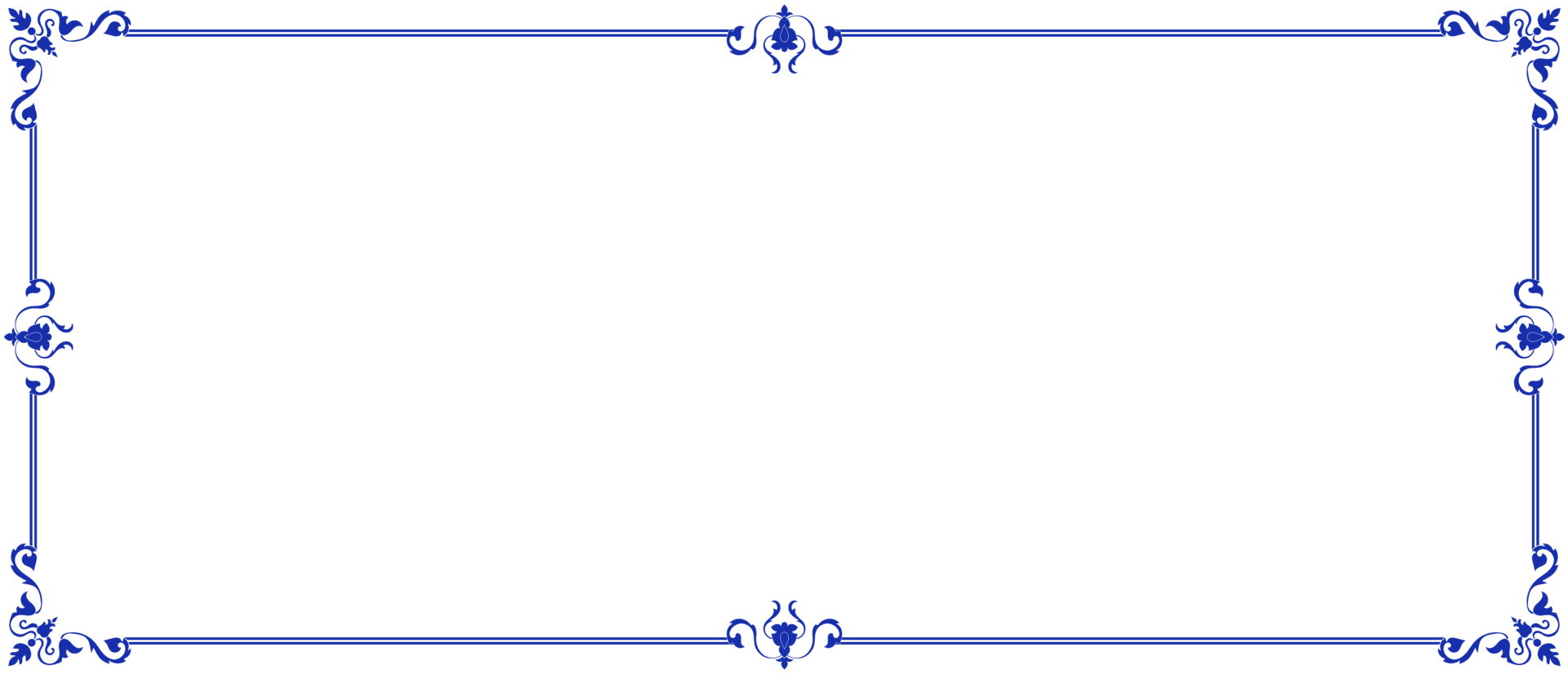 Blue Thai pattern frame for printing envelopes or printing paper. png