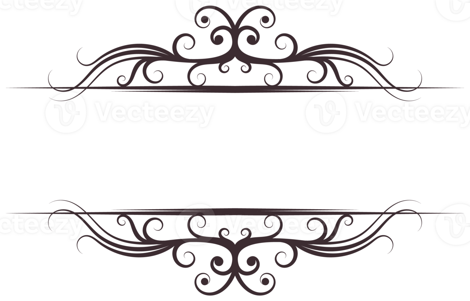 Brown vintage lines for decorating text on greeting cards. png