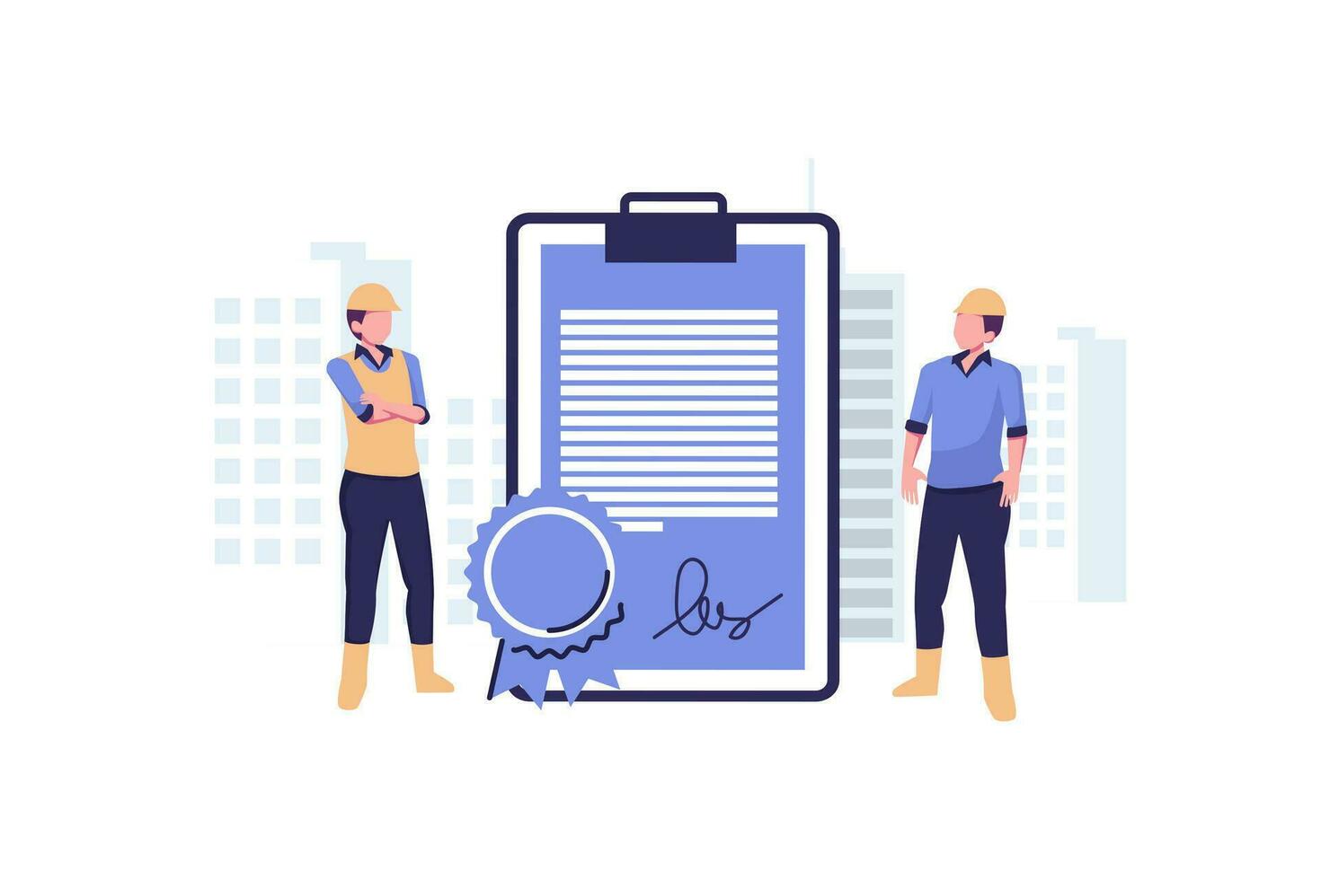 Building permit flat style illustration vector design