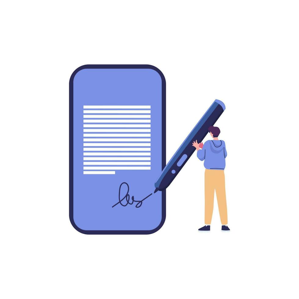 electronic signature flat style illustration vector design