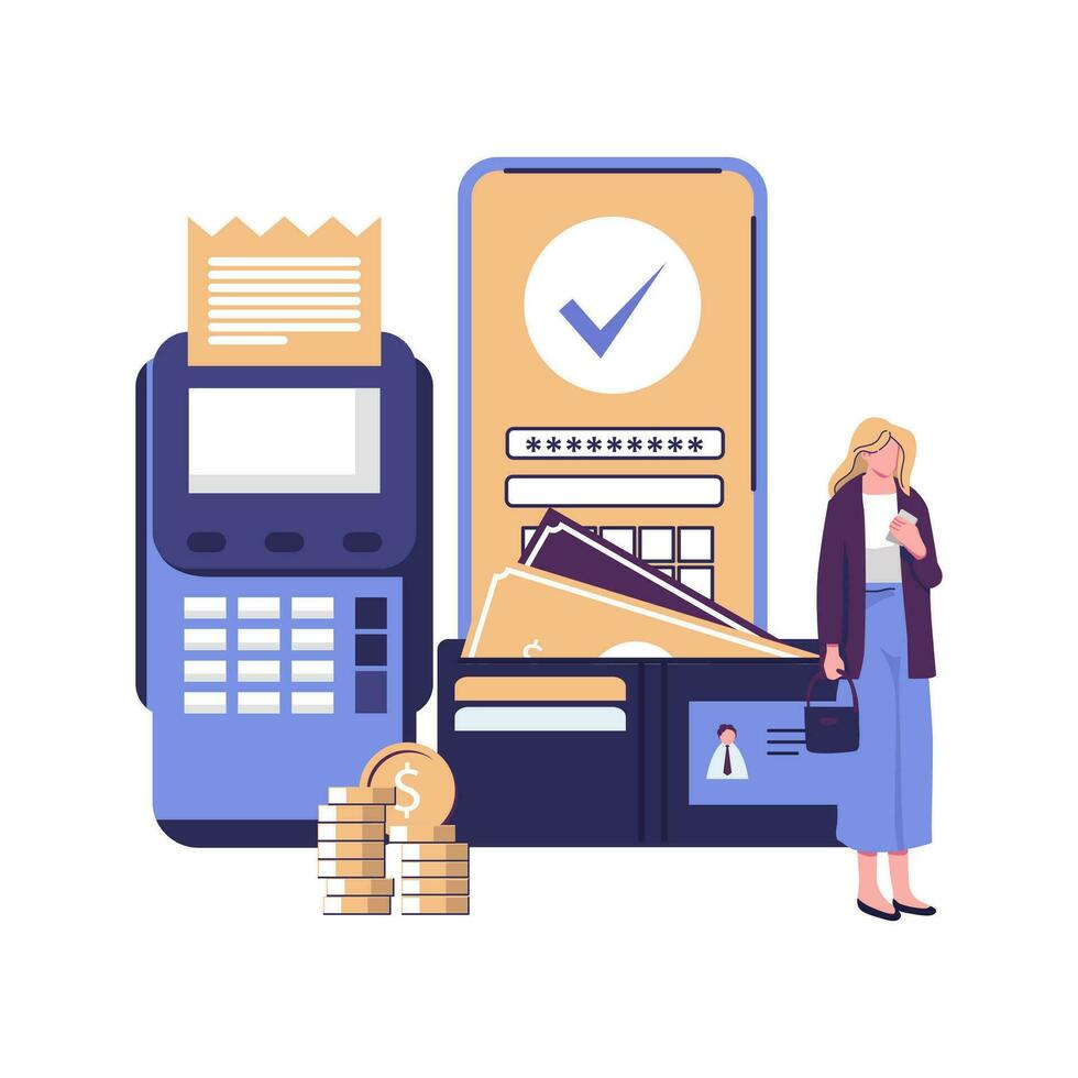 Contactless payment flat style illustration design vector