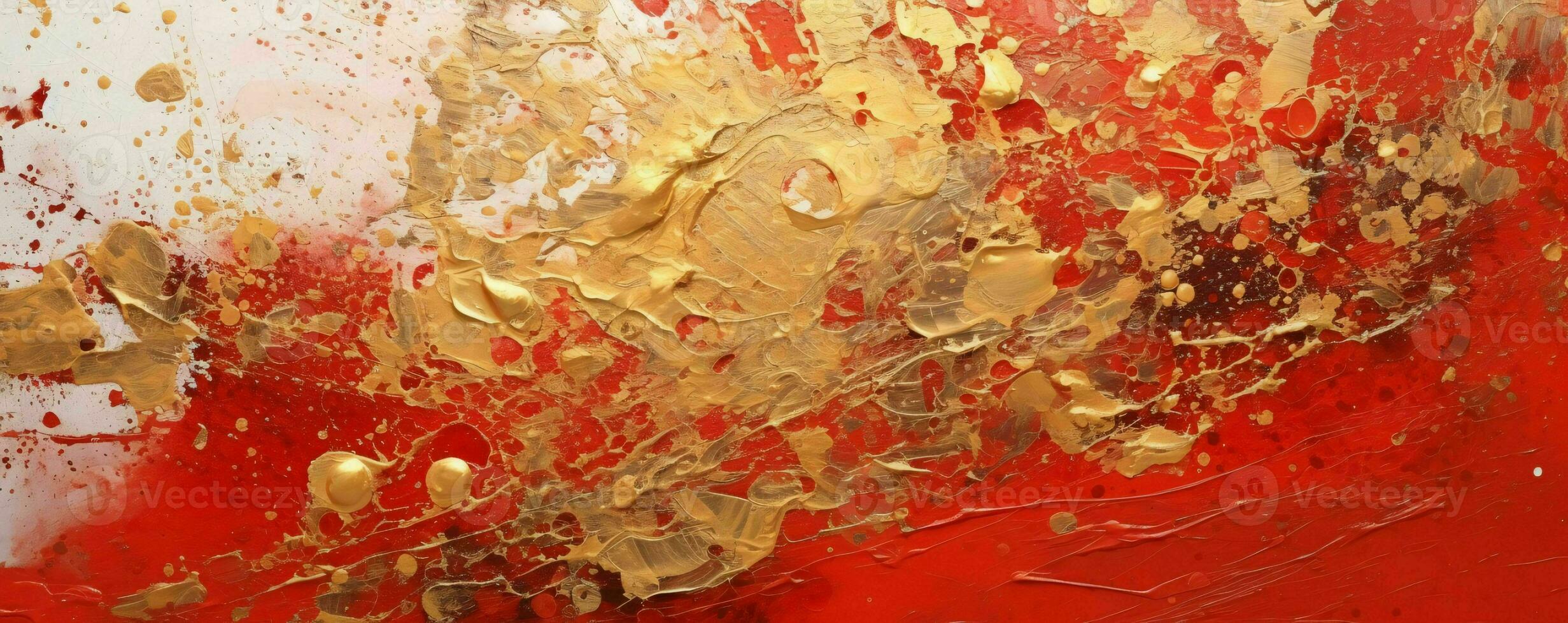 AI generated Abstract Rough Red and Gold Art Painting Texture Background. Oil Paint Texture. Generative AI photo