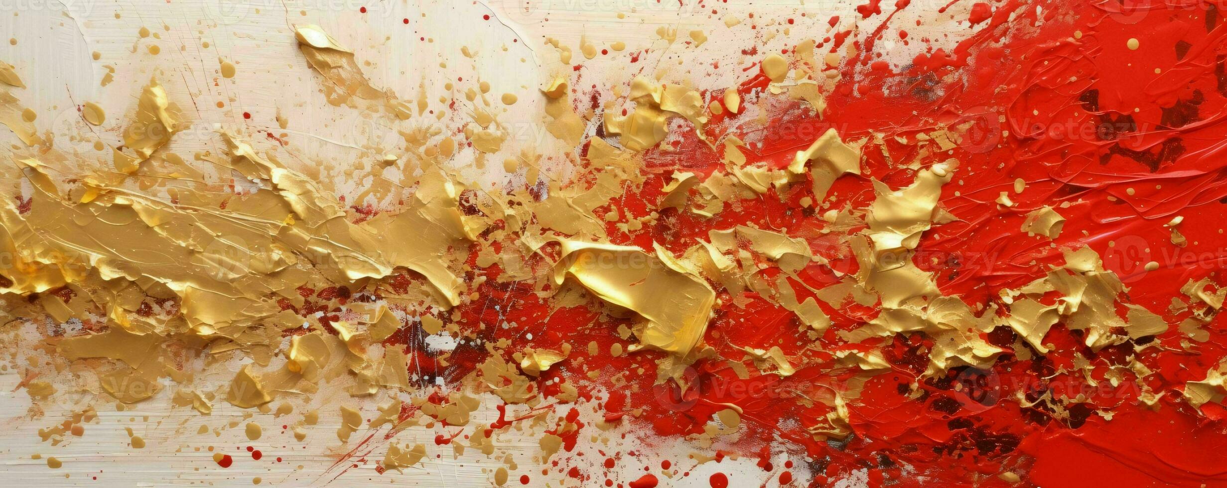 AI generated Abstract Rough Red and Gold Art Painting Texture Background. Oil Paint Texture. Generative AI photo