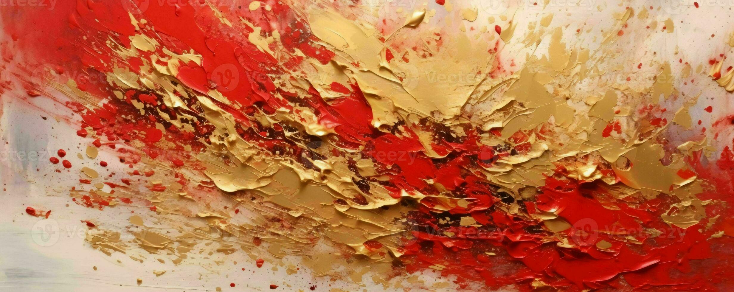 AI generated Abstract Rough Red and Gold Art Painting Texture Background. Oil Paint Texture. Generative AI photo