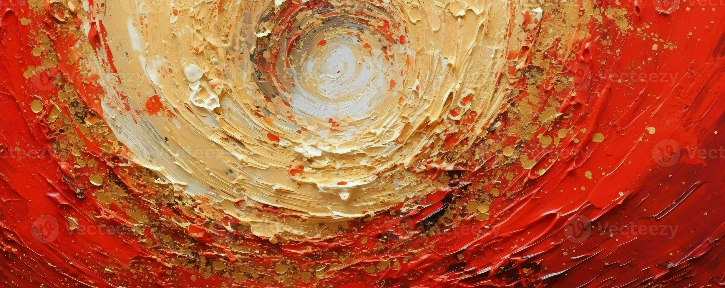 AI generated Abstract Rough Red and Gold Art Painting Texture Background. Oil Paint Texture. Generative AI photo