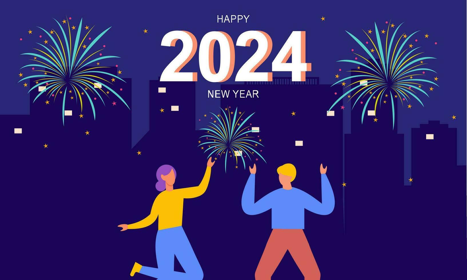 Happy new year 2024 celebration illustration 35263274 Vector Art at