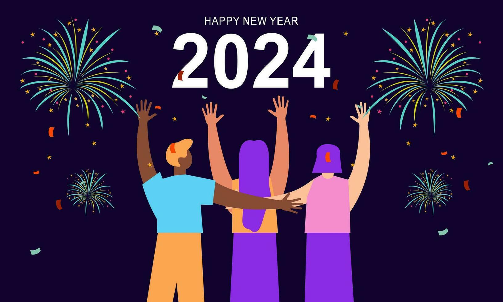 Happy new year 2024 celebration illustration 35263295 Vector Art at