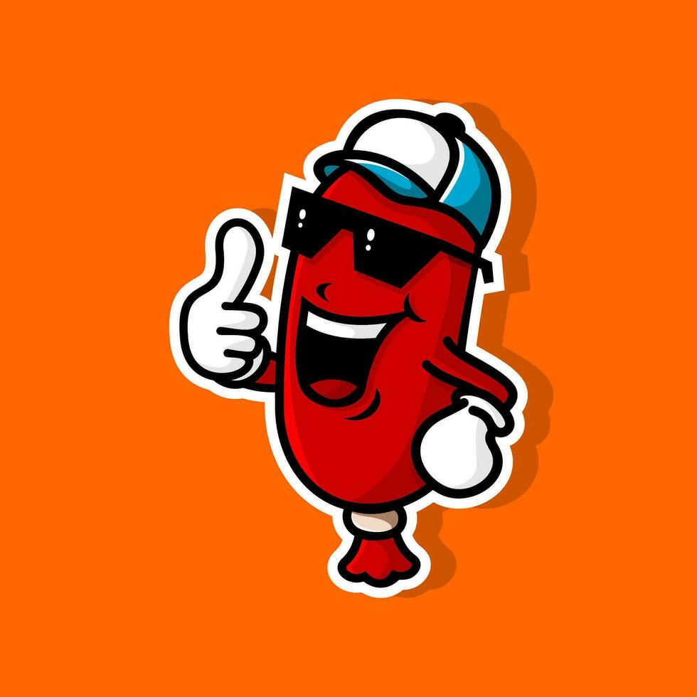 Sausage cartoon character vector