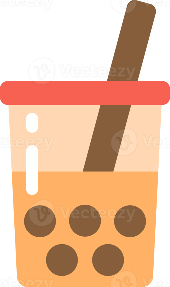 Cool bubble tea drink glass doodle icon png