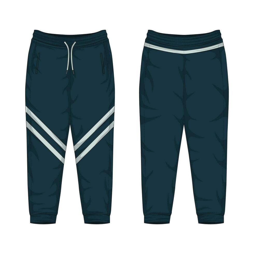 Modern sweatpants mockup front and back view vector