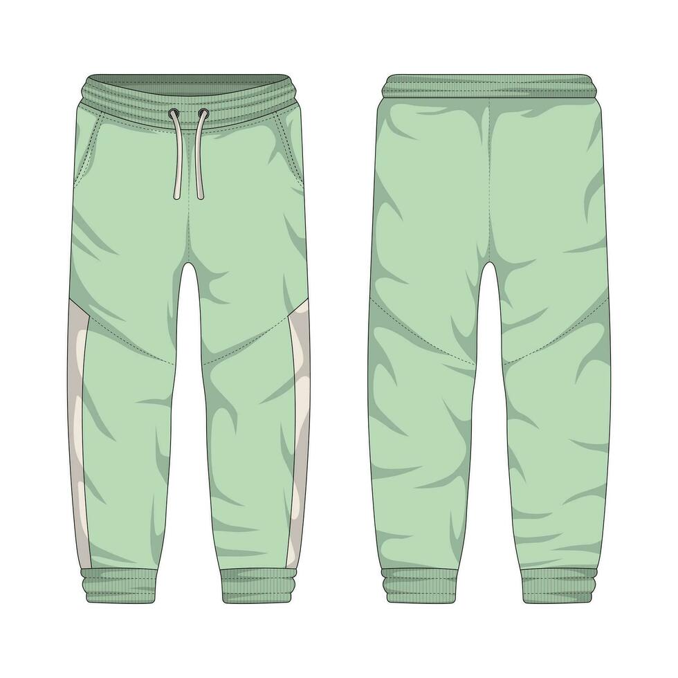 Sweatpants mockup. Modern training pants. Vector illustration