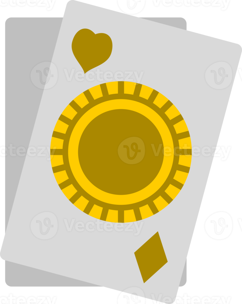 coin chip with poker card casino icon png