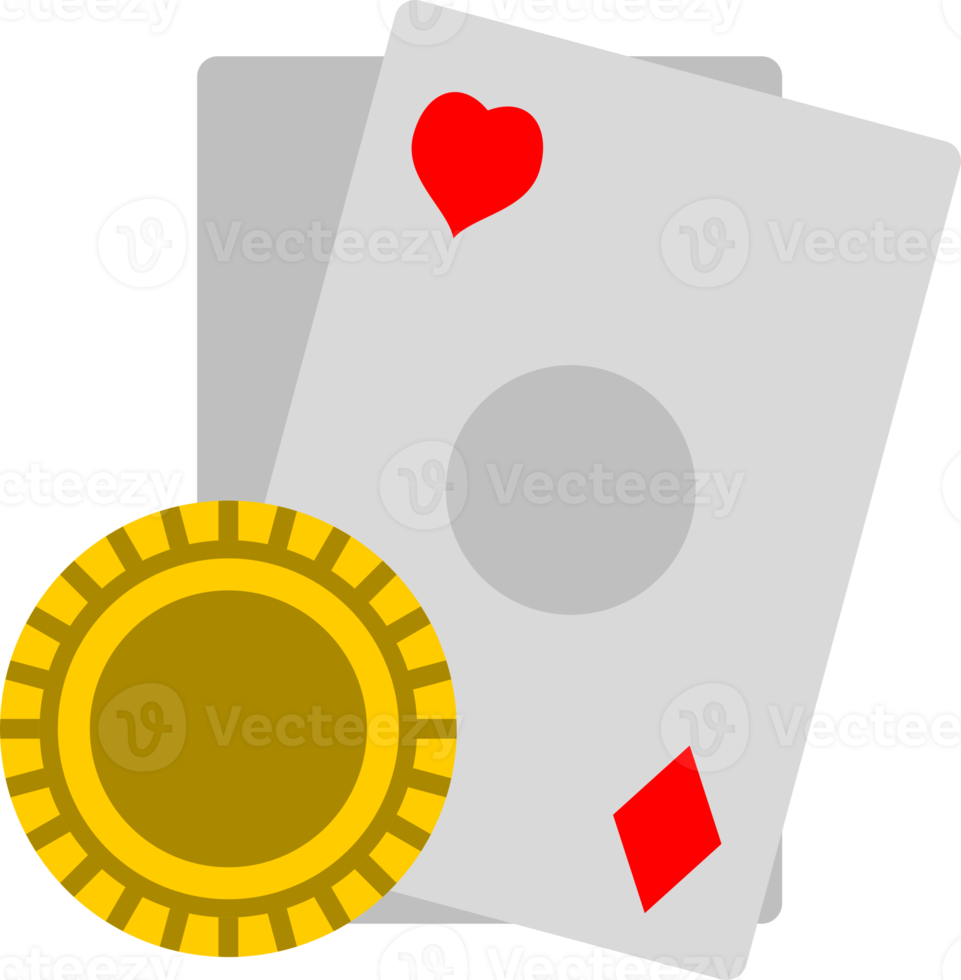 coin chip with poker card casino icon png