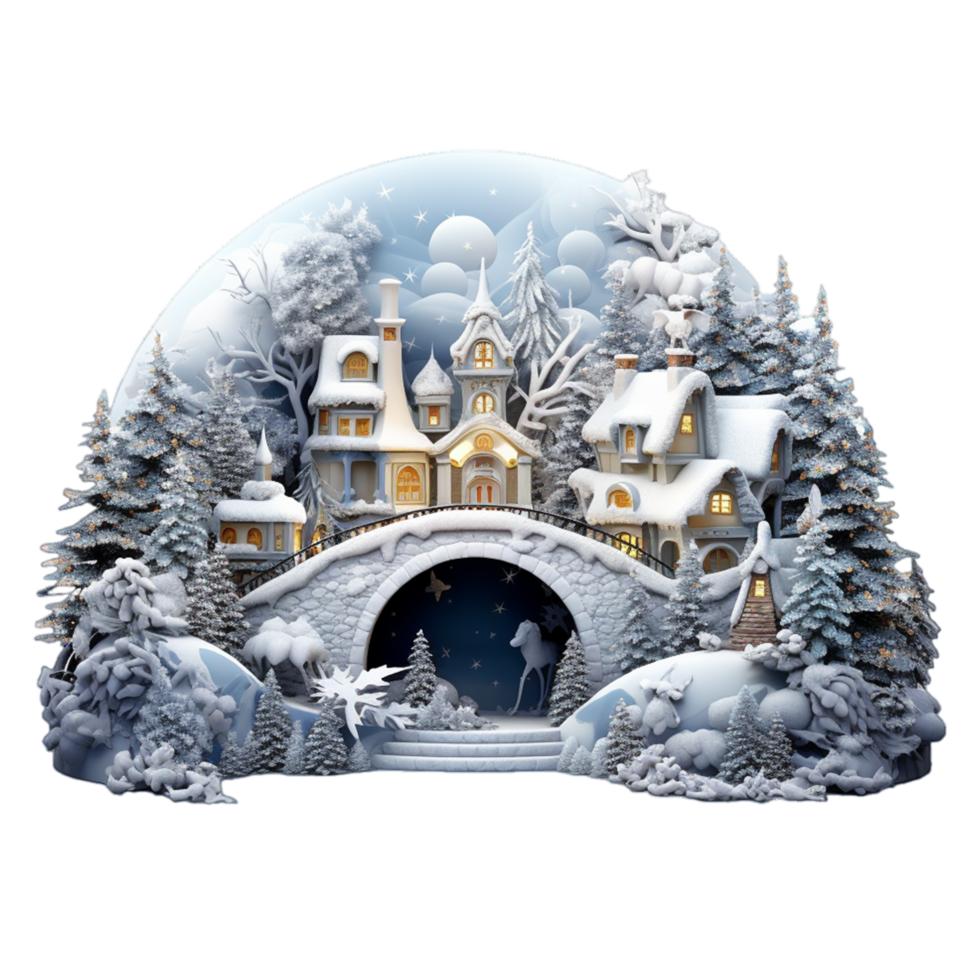 AI generated Christmas Day Fantasy Be a corner decoration png