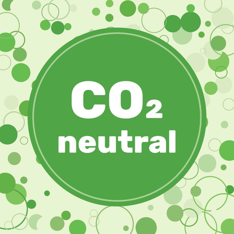 CO2 neutral abstract banner. Net zero carbon footprint - carbon emissions free no air atmosphere pollution.Vector illustration vector