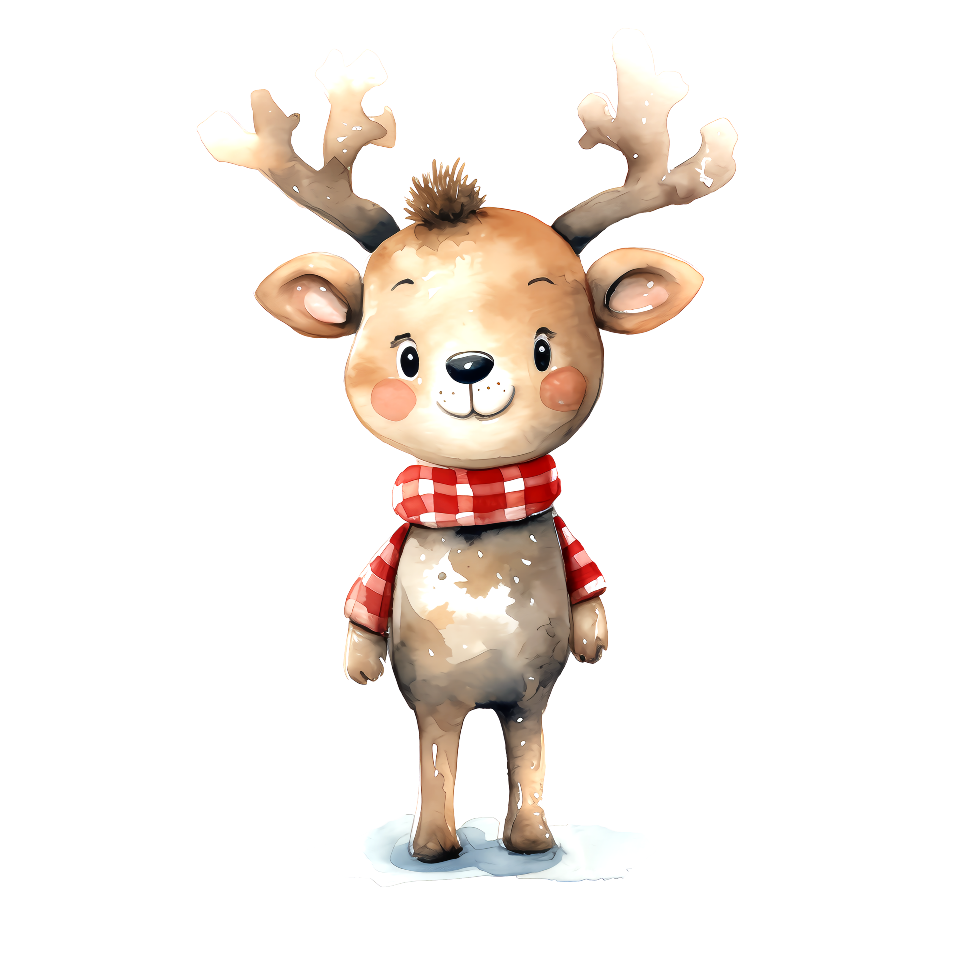 AI generated Watercolor Christmas Deer. Clipart. AI generated. 35264279 PNG