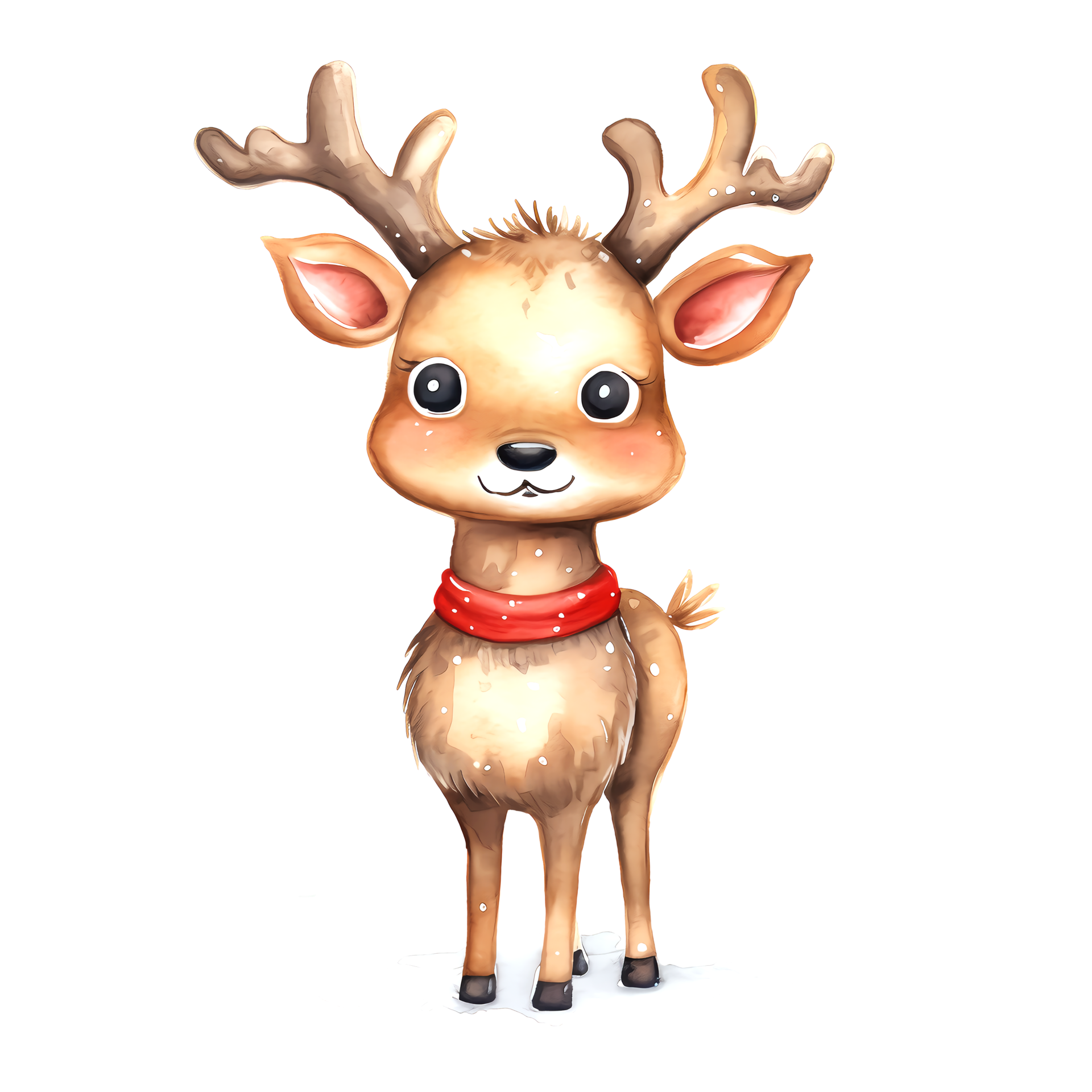 AI generated Watercolor Christmas Deer. Clipart. AI generated. 35264285 PNG