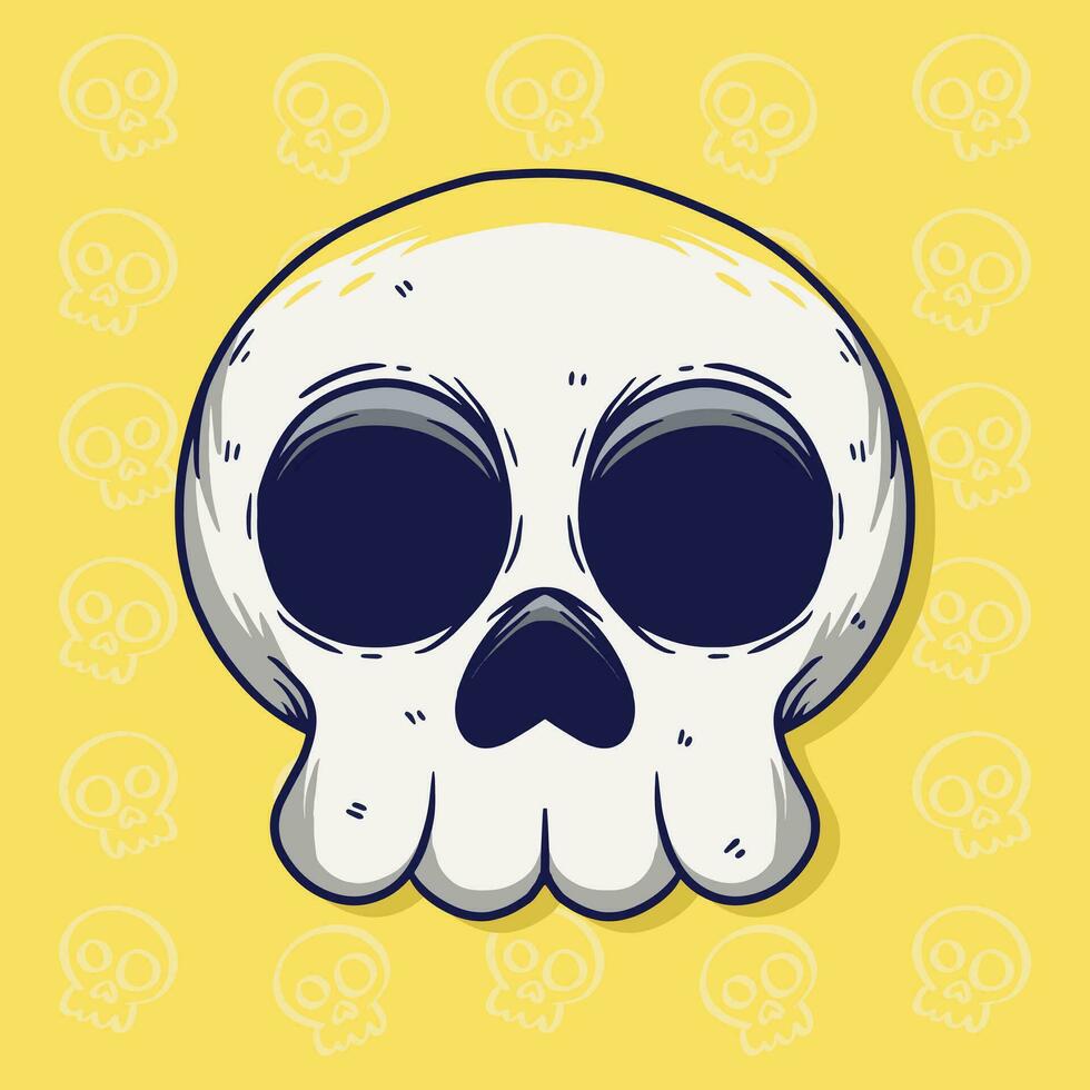Skull Head Cartoon vector illustration. Skull head vector illustration