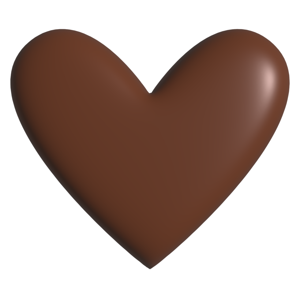 Heart shape chocolate 3d romantic symbol element for valentine decoration png