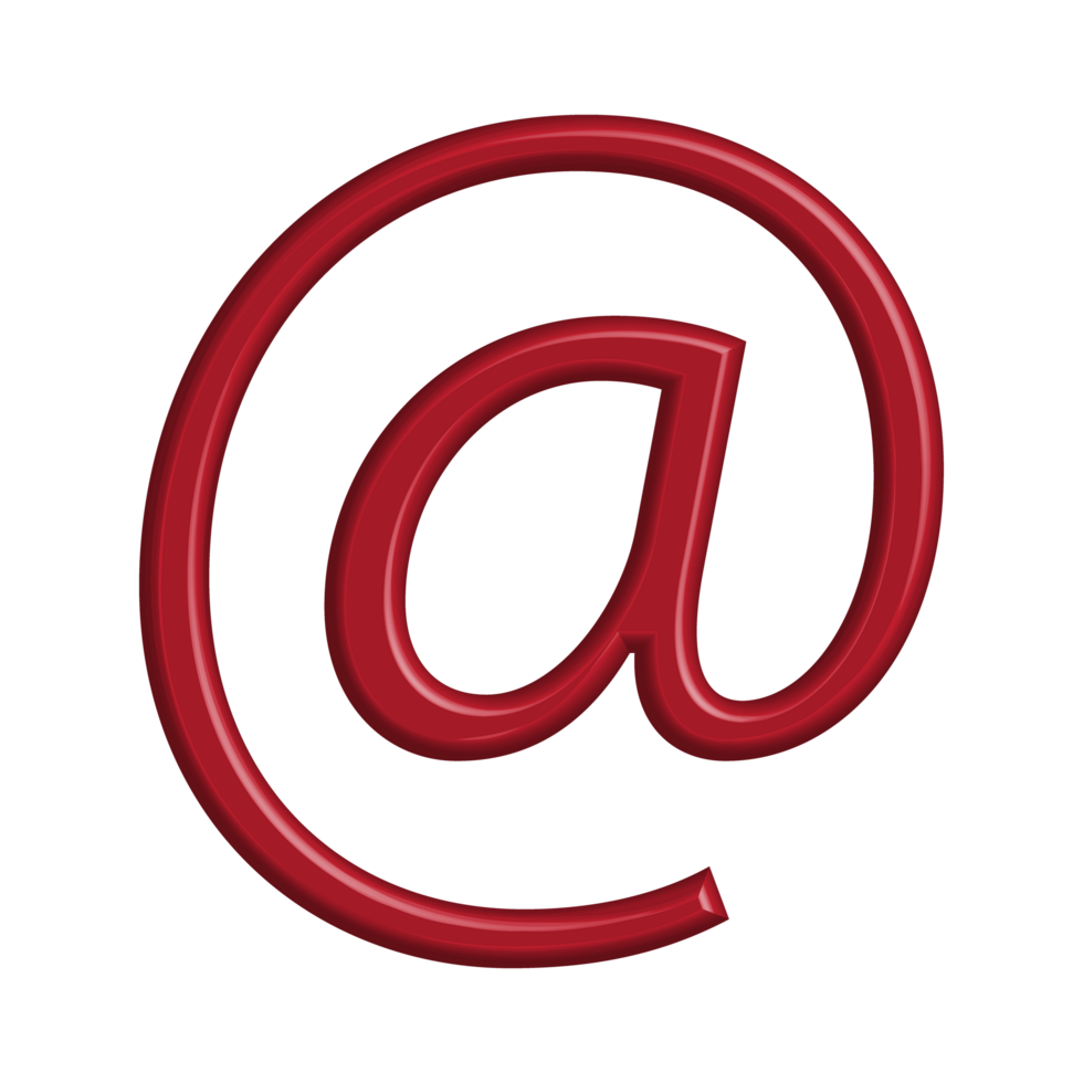 Red e-mail element icon 3d message send symbol png