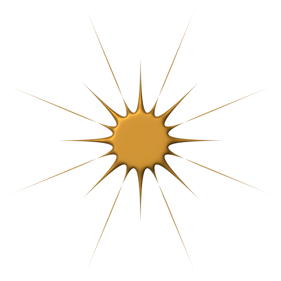 Golden sparkle 3d symbol luxury decorative design for element png