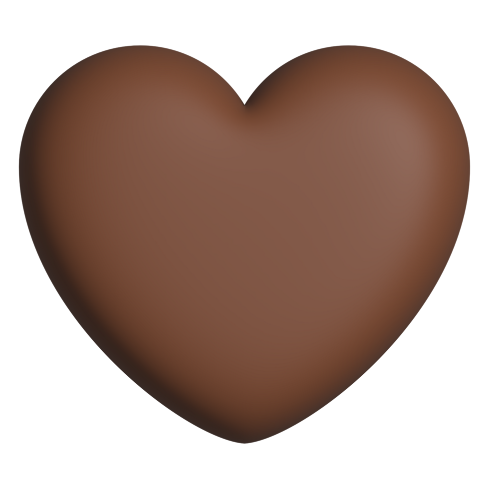 Heart shape chocolate 3d romantic symbol element for valentine decoration png