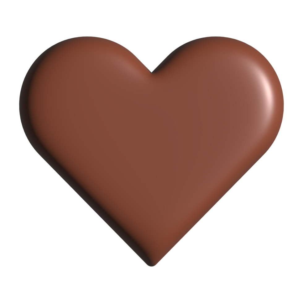 Heart shape chocolate 3d romantic symbol element for valentine decoration png