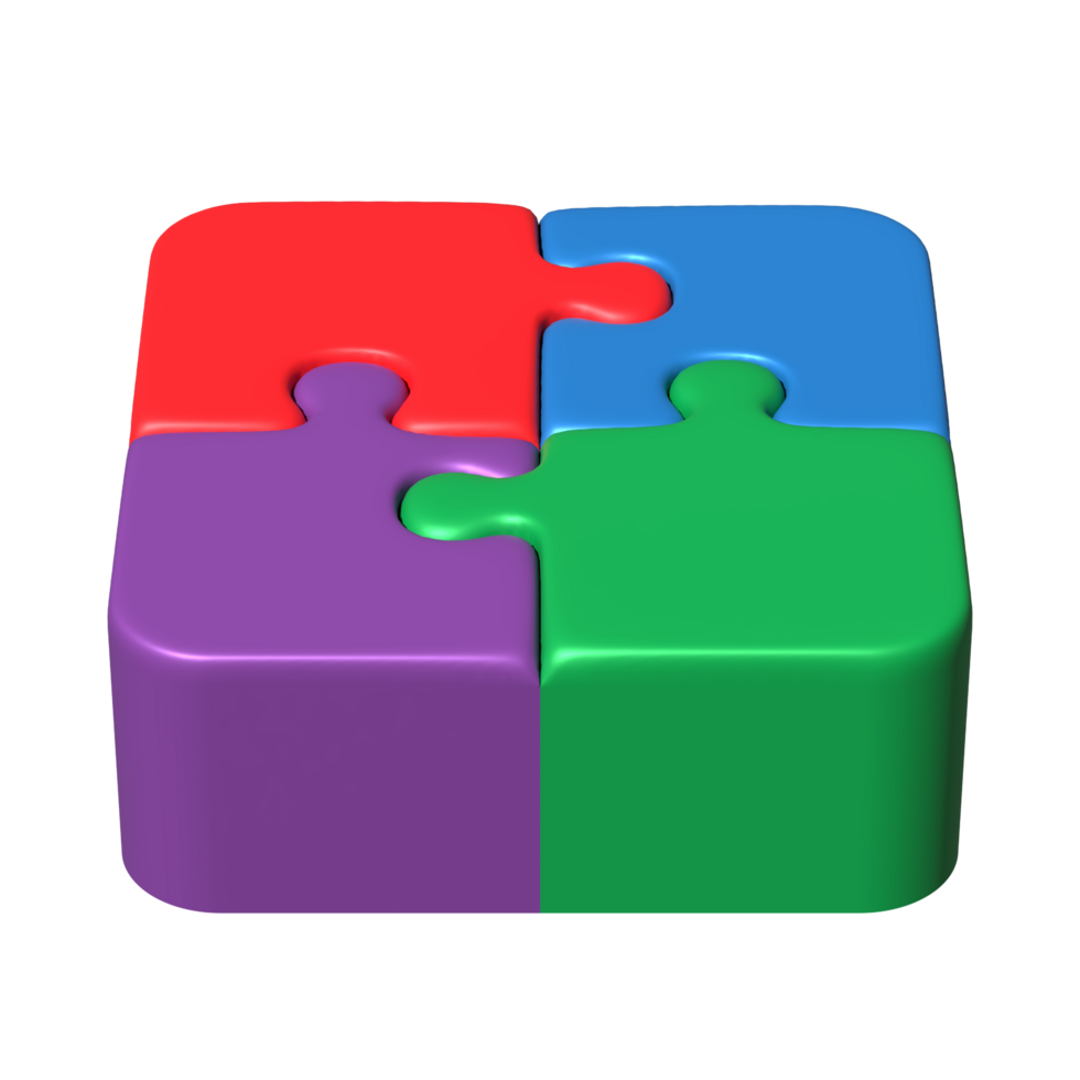 3D jigsaw puzzle pieces teamwork idea business concept png