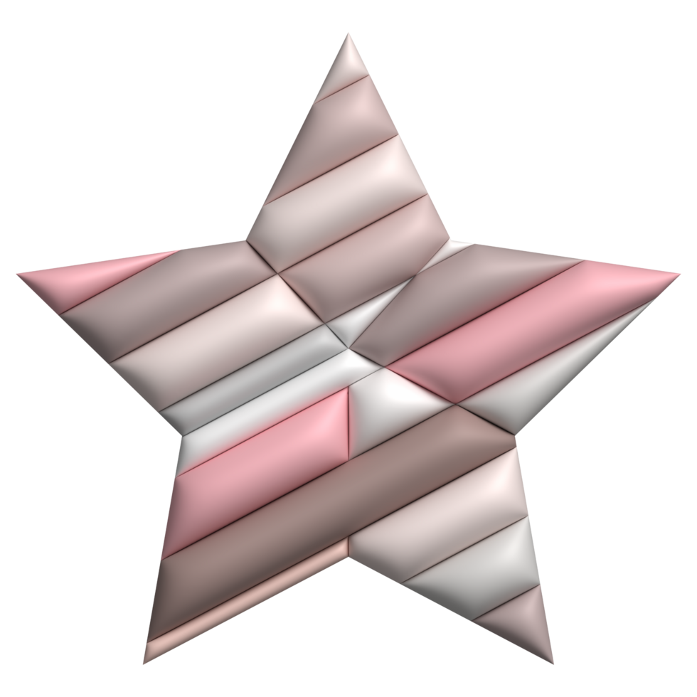 Geometric 3d star shape colorful stripes lines design for element png