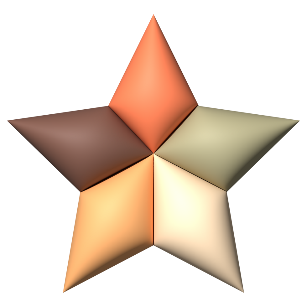Geometric 3d star shape colorful Christmas decorative design for element png