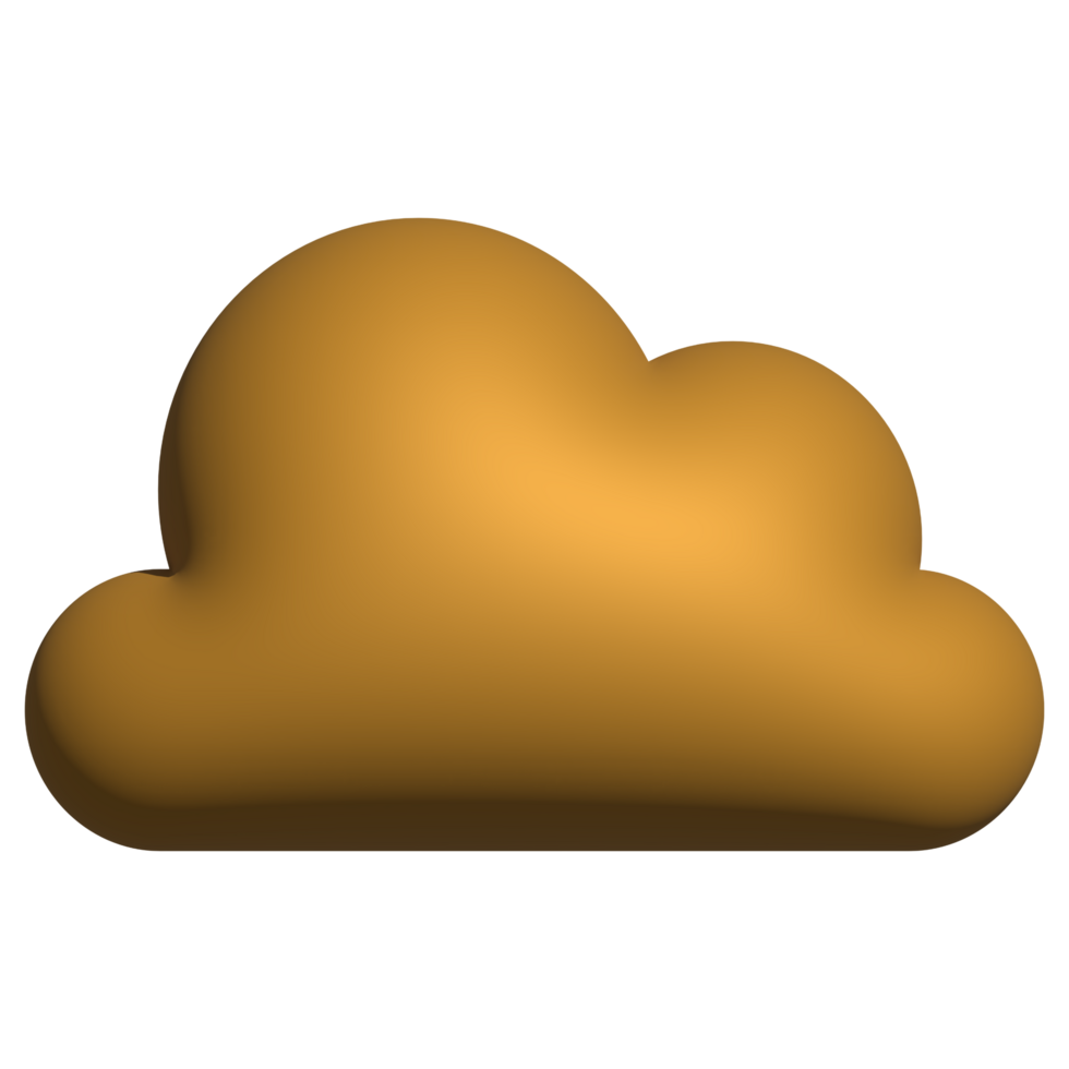 Golden cloud icon 3d design for element png