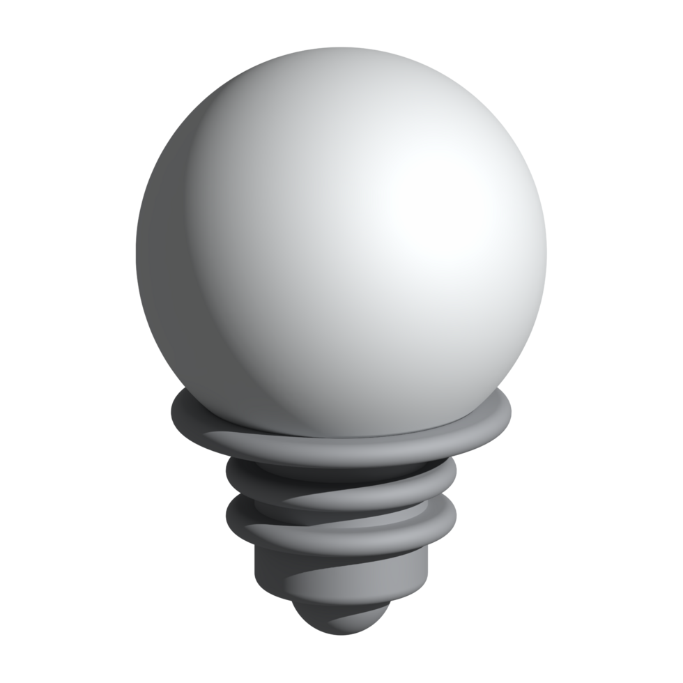 3d illustration of white light bulb idea icon business concept png