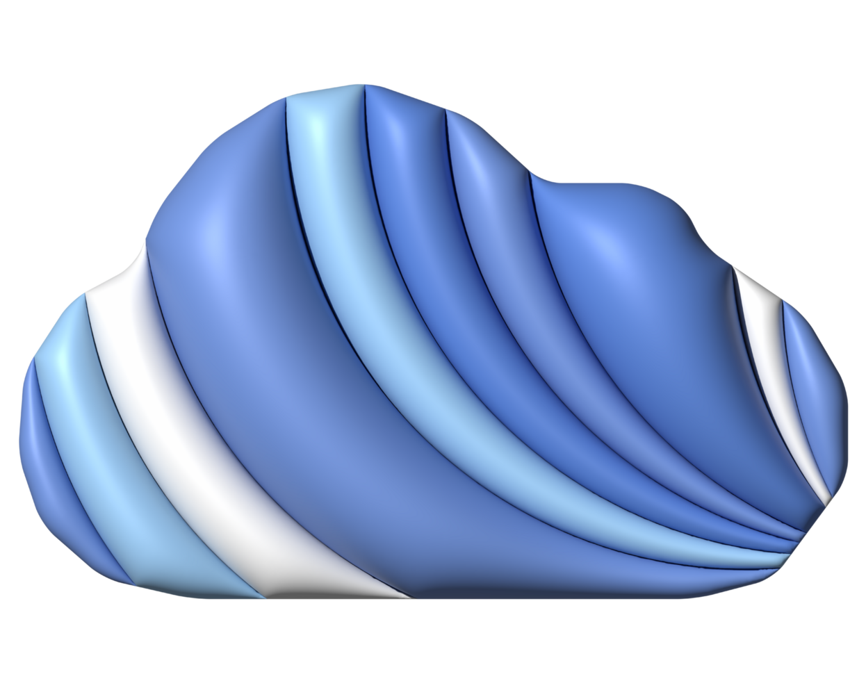 Cloud slice of piece 3d symbol design for business communication technology concept png