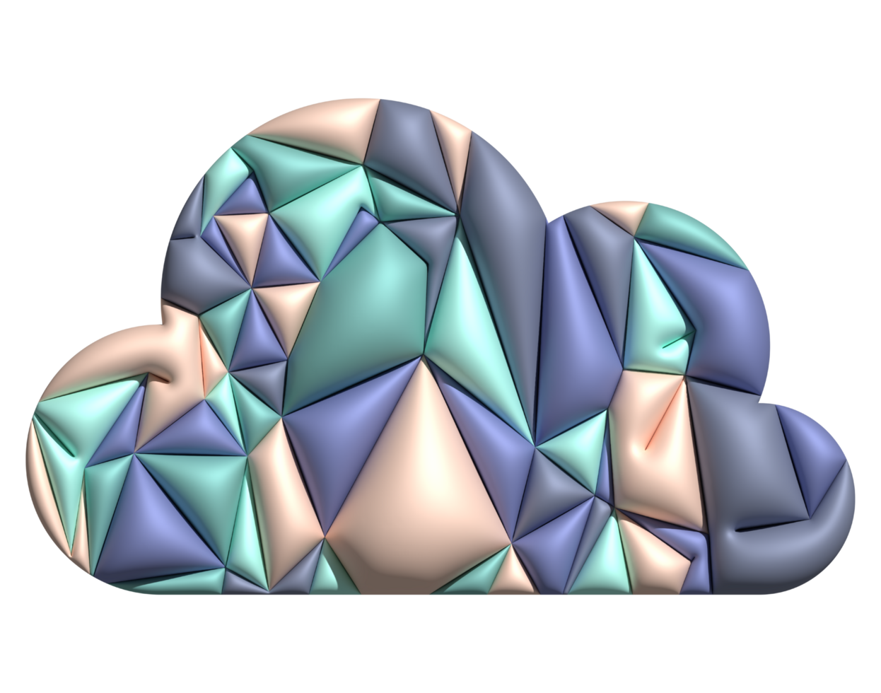 Cloud slice of piece 3d symbol design for business communication technology concept png