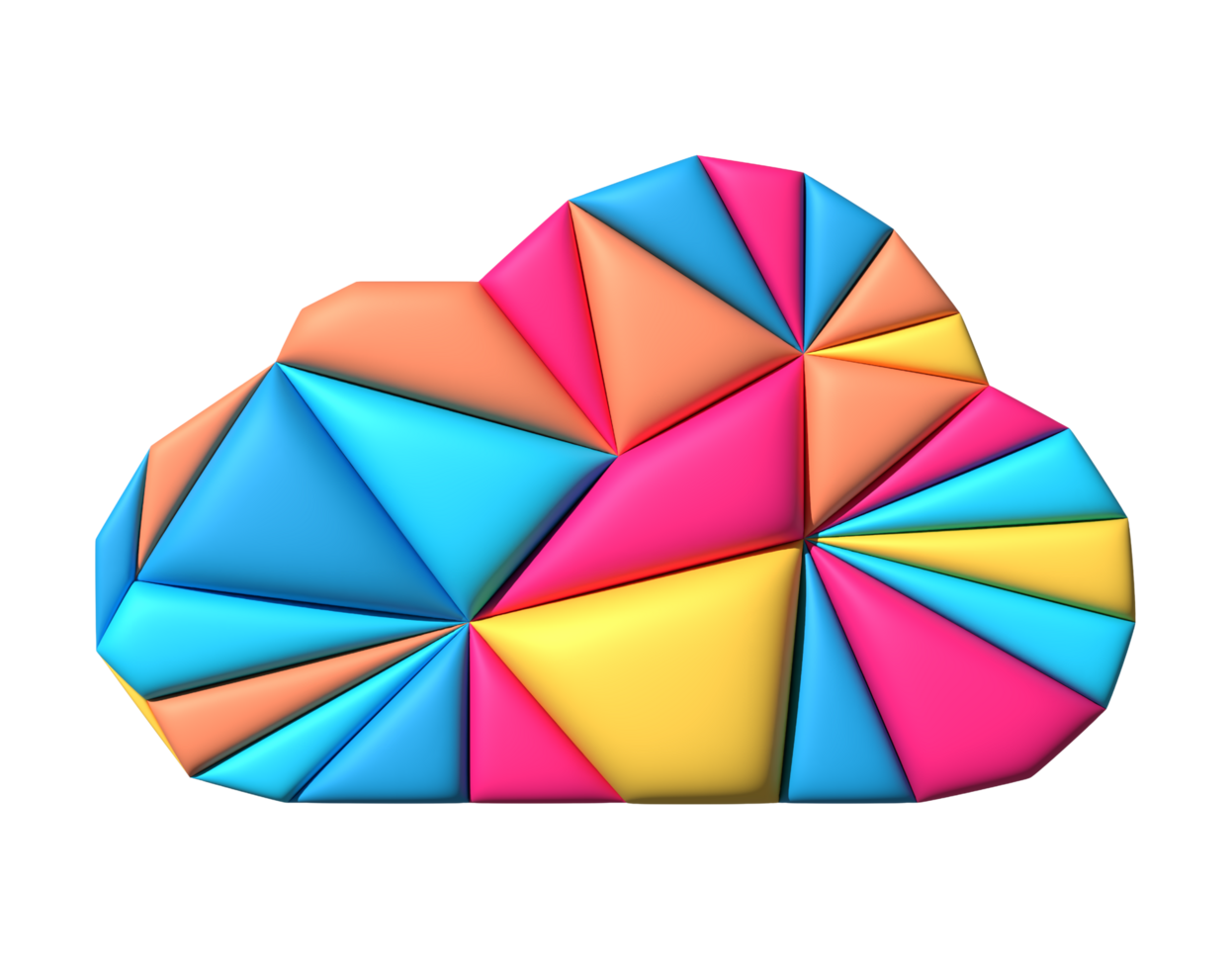 Cloud slice of piece 3d symbol design for business communication technology concept png