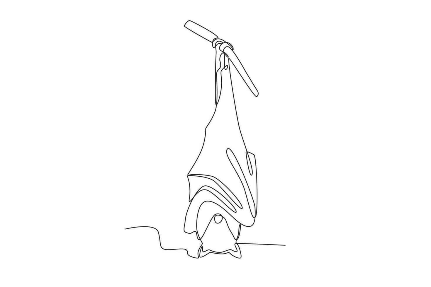 A hanging sleeping bat vector