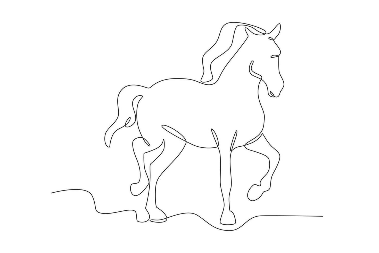 A horse running vector