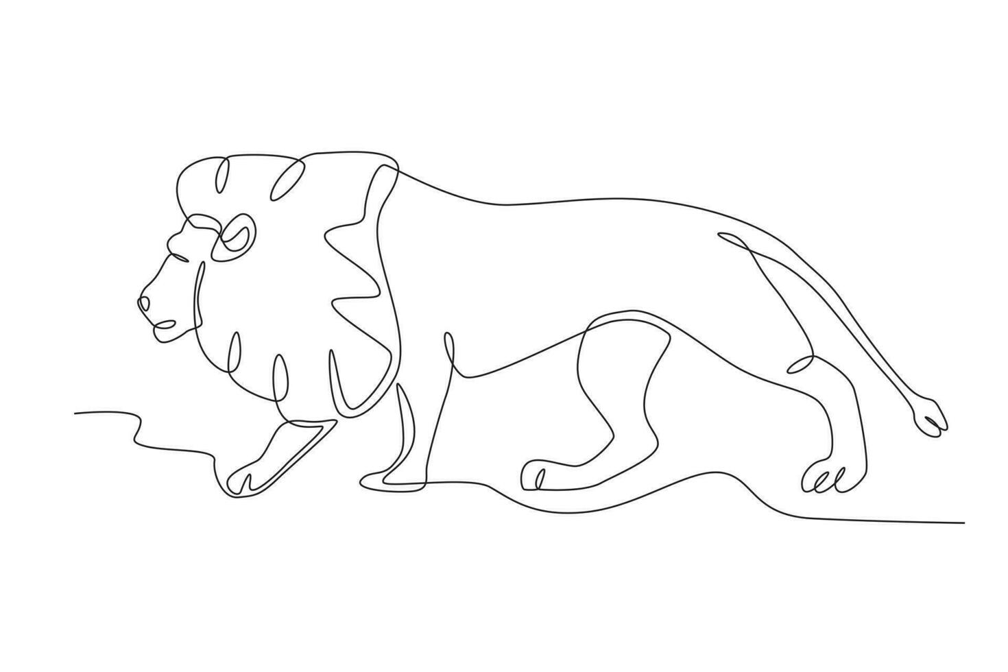 A lion walking side view vector