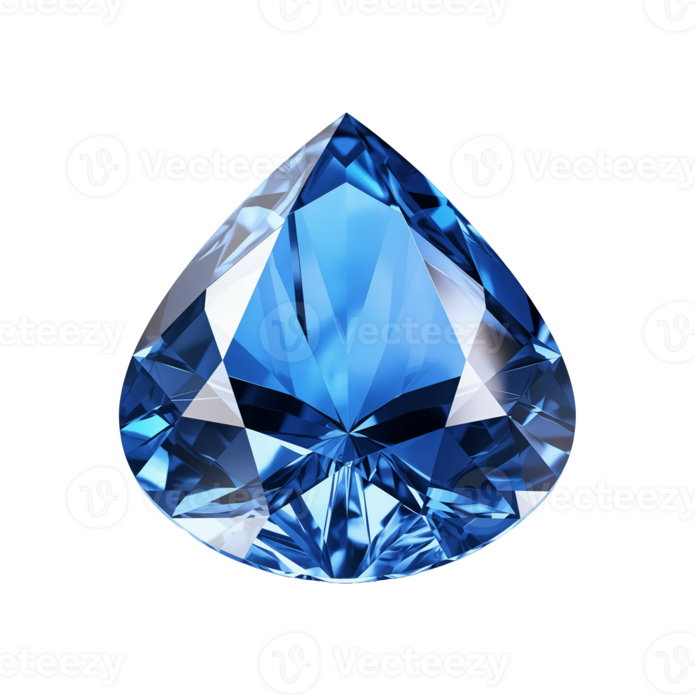 ai gegenereerd PNG blauw diamant Aan transparant achtergrond