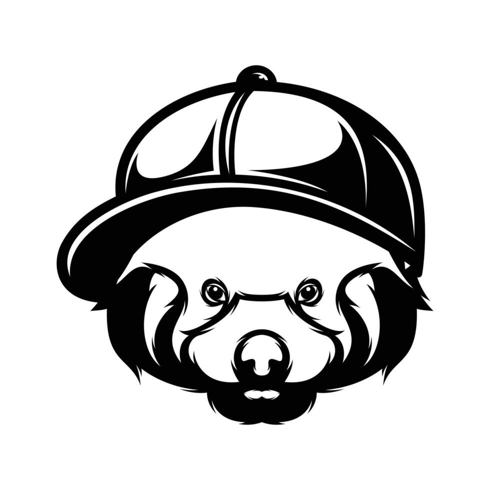 rojo panda sombrero contorno vector